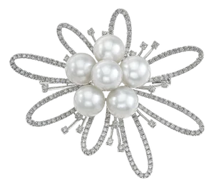 4.25 CT Antique Pearl and Diamond Brooch