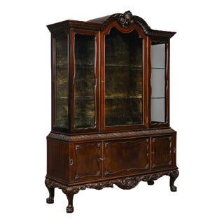 Art Nouveau Display Cabinet in Pine For Sale