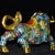 Metal Vintage Cloisonne Enamel Bull Figurine – 11" Gilt Ox Sculpture With Floral Motif For Sale - Image 7 of 18