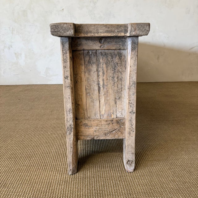 Early 21st Century Vintage Reclaimed Fir 3 Door Carved Console For Sale - Image 5 of 18