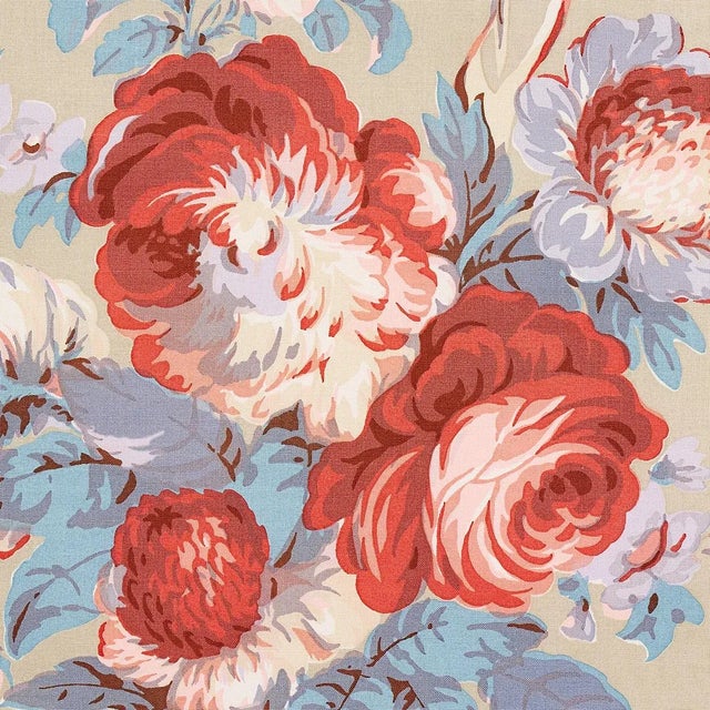 Contemporary Sample - Schumacher Queenies Floral Chintz Fabric in Chelsea Garden For Sale - Image 3 of 5