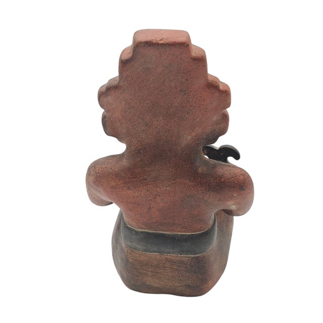 Ceramic Large Pre Columbian Style Figural Pottery Sculpture 14" For Sale - Image 7 of 13