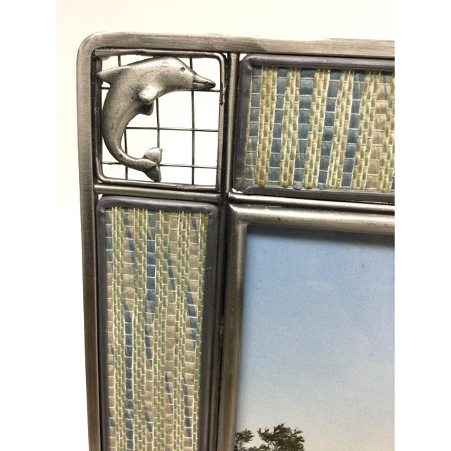 Vintage Pewter Ocean Theme 4 X 6 Photo Frame For Sale - Image 4 of 11