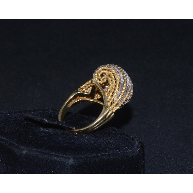 Vintage Natural .60Cts VS G Diamond 18K Solid Gold 2 Tone Dome Cocktail Ring, size 7 For Sale - Image 11 of 11