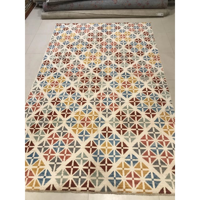 1980s Vintage Handmade Woolen Rug For Sale - Image 5 of 16