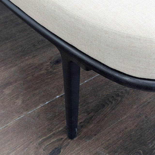 Metal Cb2 Vita Modern Cream Upholstered Sofa With Black Metal Legs For Sale - Image 7 of 9