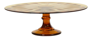 Art Deco Amber Tart Plate Dish from Verrerie de Scailmont, 1930s