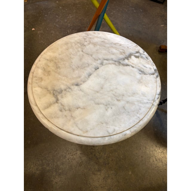 Stone Antique Solid Marble Accent Table For Sale - Image 7 of 9
