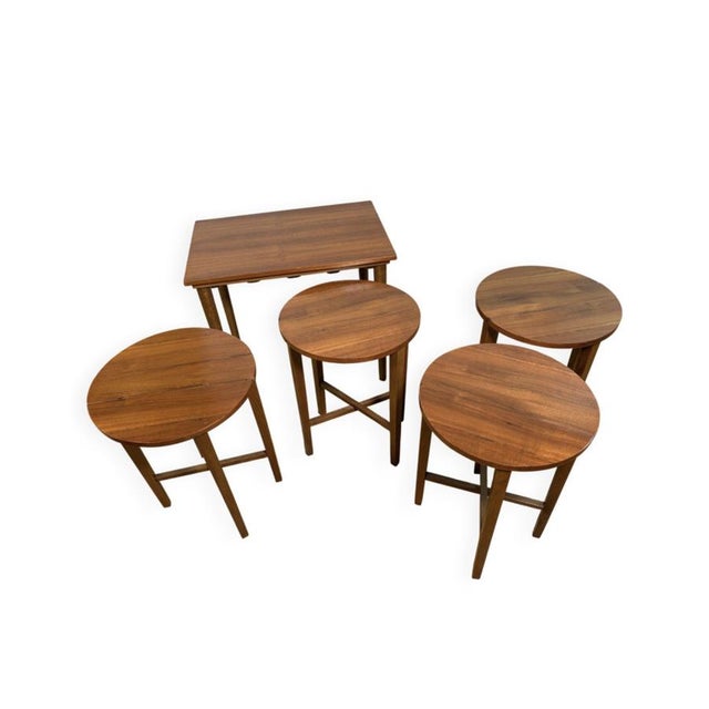 Wood Mid-Century Danish Teak Nesting Tables by Poul Hundevad, 1960s, Set of 5 For Sale - Image 7 of 7