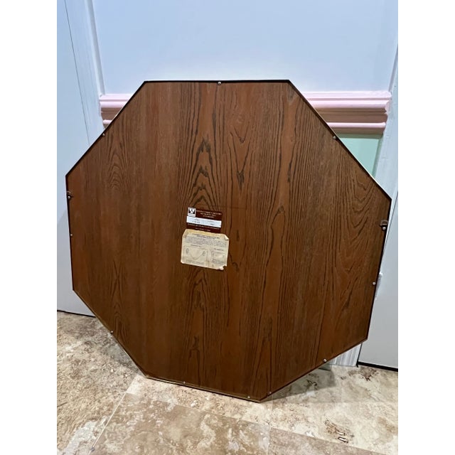 Octagon Brass Etched Floral Mirror, Circa 1970