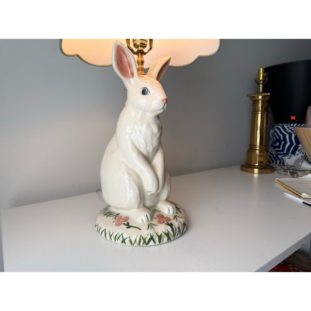 Late 20th Century Late 20th Century Ceramic Bunny Rabbit Table Lamp For Sale - Image 5 of 10