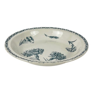 Low Earthenware Salad Bowl with Oeillet Pattern from KG Lunéville, 19th Century For Sale