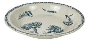 Low Earthenware Salad Bowl with Oeillet Pattern from KG Lunéville, 19th Century