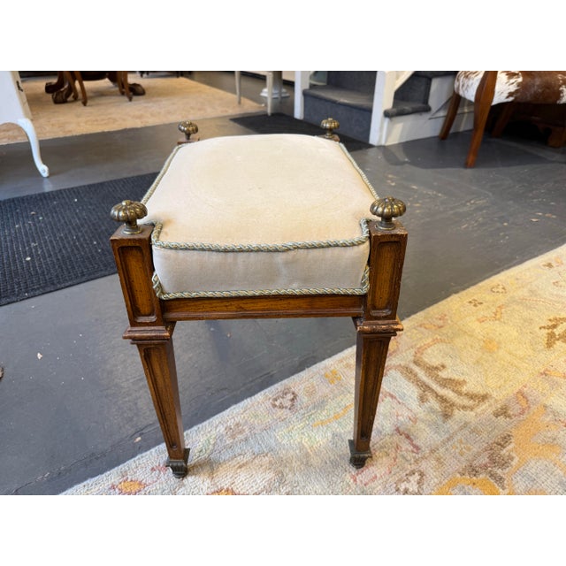 Antique French Louis XVI Style Fruitwood Bench For Sale In Boston - Image 6 of 7