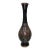 1920s Japanese Black Cloisonne Vase Multicolor Moonstone For Sale