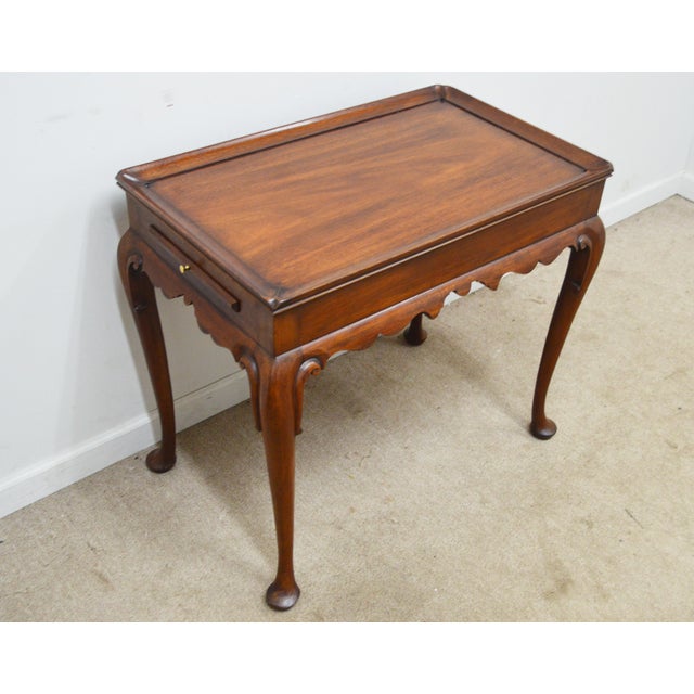 Late 20th Century Henkel Harris Mahogany Side Tea Table For Sale - Image 5 of 14