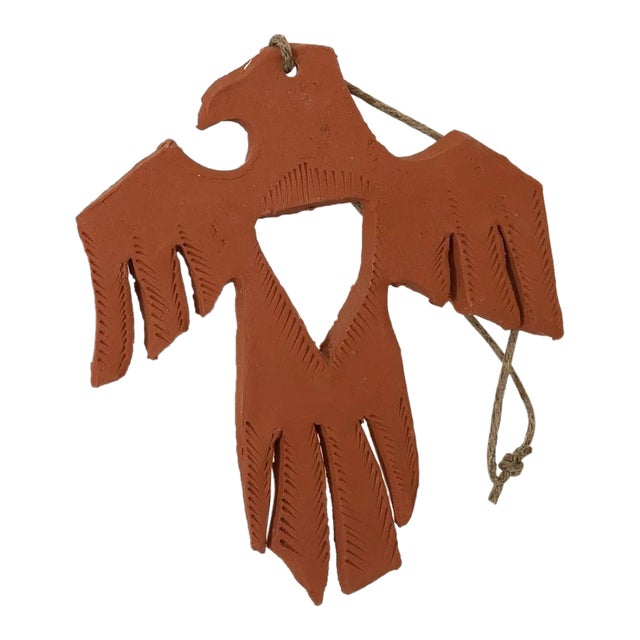 Signed Artisan Thunderbird Ornament Southwestern Rayne Polymer Clay 4.25" For Sale