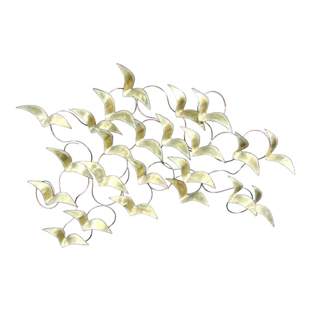 Modern Design Curtis Jere Hanging Sculpture of Birds For Sale