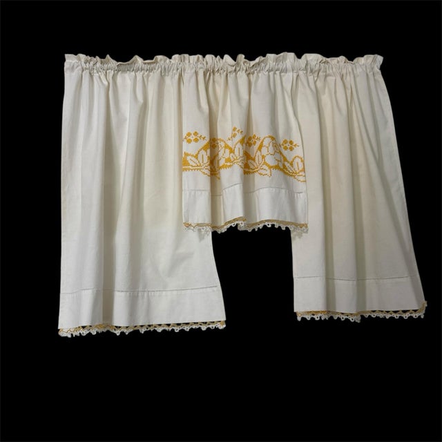 Upcycled Handmade Curtains 30x36 Each Panel For Sale - Image 4 of 12