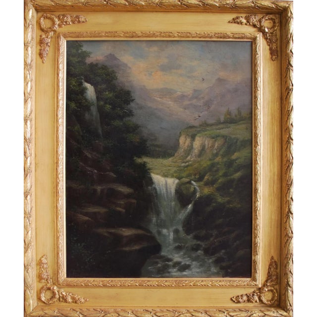 Early 21st Century The Waterfall, English School, Italy, Oil on Canvas, Framed For Sale - Image 5 of 5