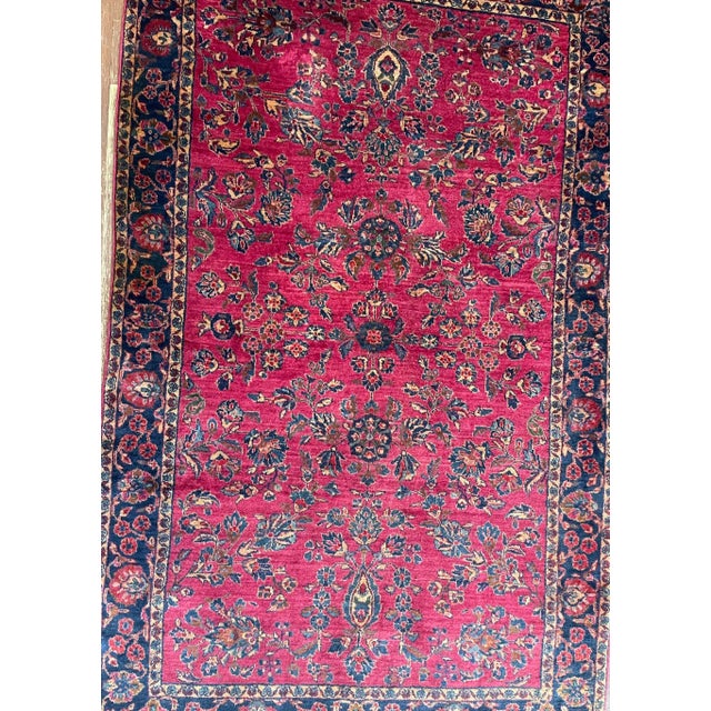 Antique Persian Mohajeran Sarouk Rug 4' X 6'4" For Sale - Image 10 of 12