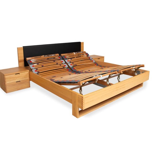 Flavo Bed with Bedside Tables in Brown and Black Wood from Hülsta For Sale - Image 5 of 16
