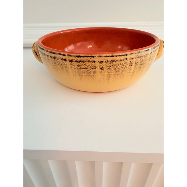 Vintage Mediterranean Studio Pottery Centerpiece Bowl For Sale - Image 4 of 6