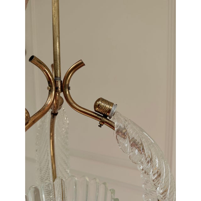 Mid-Century Murano Glass and Brass Pendant Light from Barovier & Toso, 1950s For Sale - Image 16 of 18