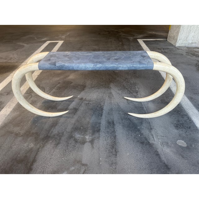 Late 20th Century Maitland Smith Faux Tusk and Sting Ray Console Table For Sale - Image 11 of 11