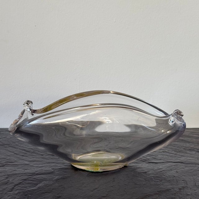 Art Nouveau Mouth Blown Glass Bowl With Swirl Detail For Sale In Los Angeles - Image 6 of 11