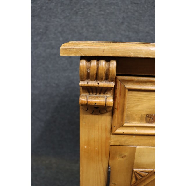 Antique Scandinavian Pine One Drawer Cabinet Nightstand For Sale - Image 4 of 12