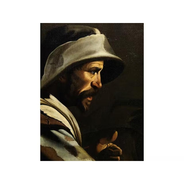 Black Master of the Flagellation of Cesena, The Morra Players, 1620, Oil on Canvas, Framed For Sale - Image 8 of 11