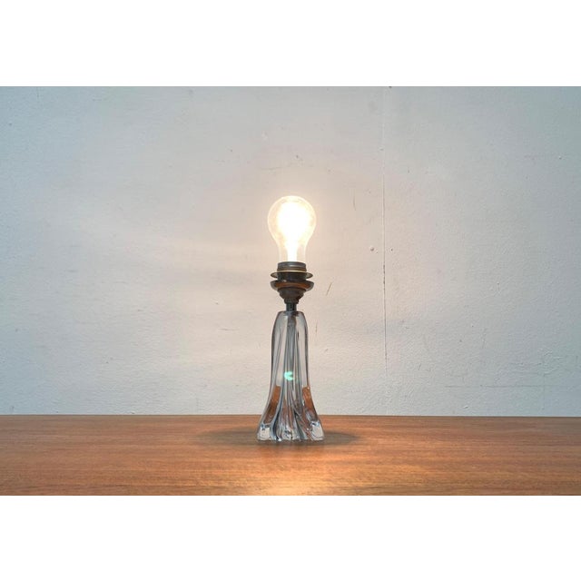 Mid-Century French Glass Table Lamp from Daum, 1960s For Sale - Image 4 of 14