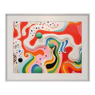 30' X 24' Organic Modern Colorful Composition - Framed Limited Edition Fine Art Print For Sale