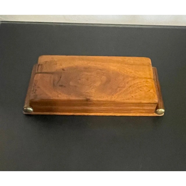 Vintage figured walnut pen or pencil box with gold-tone accents. Would also make a great box for cufflinks, or other small...