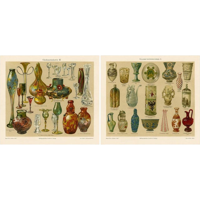 Art Nouveau Glass and Historic Glassmaking by Peter Behrens, 1898, Set of 2 For Sale - Image 16 of 16