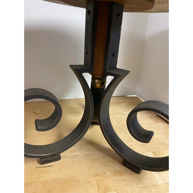 1970s Mid-Century Modern Italian Marble Top Table Plant Stand For Sale - Image 6 of 9