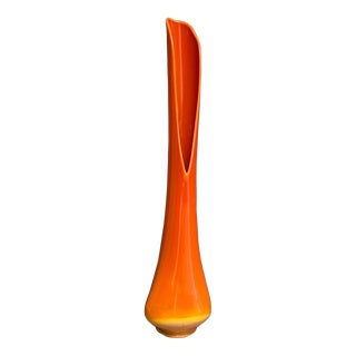 Mid-Century Extra Large Orange Drop Vase For Sale