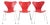 Series 7 Chairs by Arne Jacobsen for Fritz Hansen Red, Set of 3 For Sale