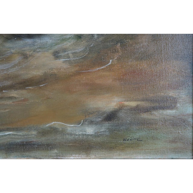 1970s Vintage Oil Painting of Southern California Seascape by Nadine Pollard For Sale - Image 5 of 8