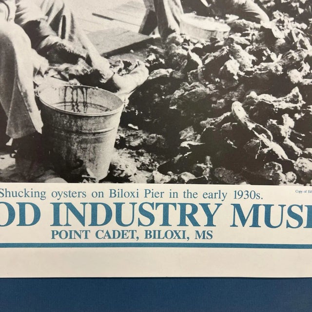 1930s Seafood Industry Museum Poster of Shucking Oysters For Sale In San Diego - Image 6 of 8