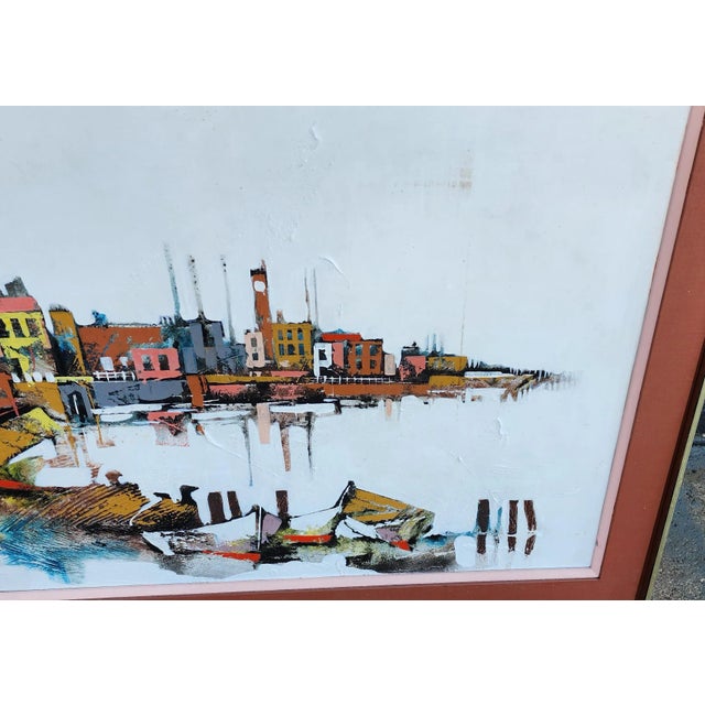 1960s Ernst Aebi (American/Swiss, 1896-1972) Oil on Canvas Nautical Ship Framed Painting For Sale - Image 5 of 9