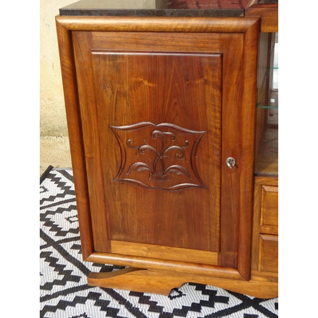 Glass Vintage Sideboard in Walnut, 1950s For Sale - Image 7 of 18