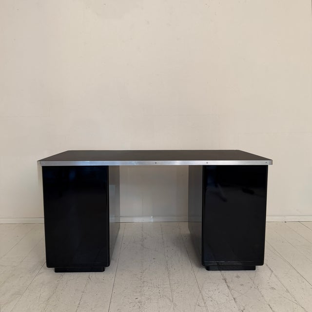 German Bauhaus Writing Desk in Black Lacquered Metal, 1925 For Sale - Image 18 of 18