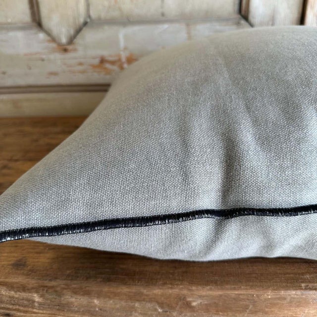 Not Yet Made - Made To Order French, Stone Washed Linen Accent Pillow in Camouflage With Down Insert For Sale - Image 5 of 5