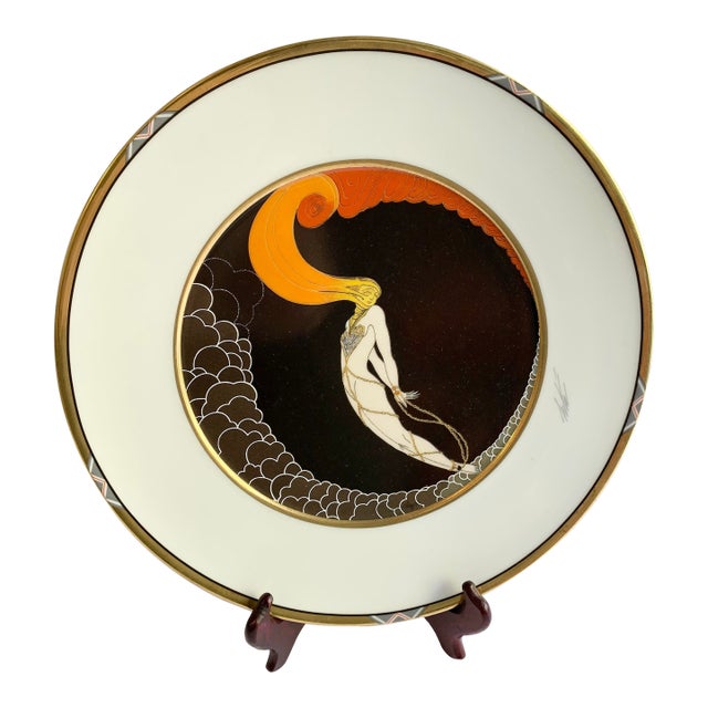 Erte Porcelain Plate by Sevenarts Limited For Sale