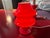 Red Glass Table Lamp from Hustadt Leuchten, 1970s For Sale - Image 4 of 9