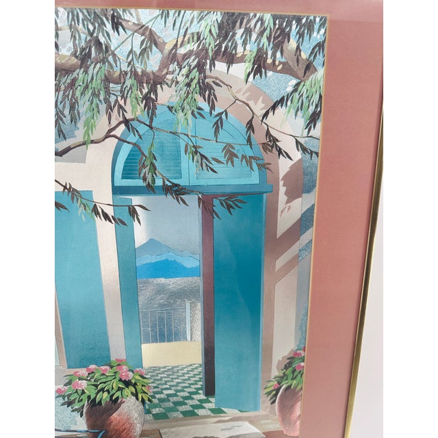 Vintage Richard Akerman Dufex Foil Print "Fruits De Provence" | Excellent Condition, Gold Metal Frame | Shimmering Mediterranean Wall Art For Sale - Image 9 of 14