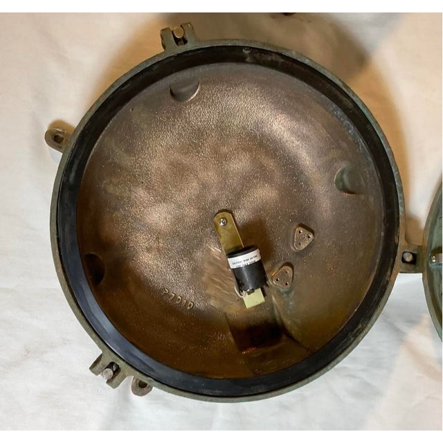 Bronze Antique Bulkhead Ship Lights Bronze Pauluhum Pearland Texas Explosion Proof - A Pair For Sale - Image 8 of 12