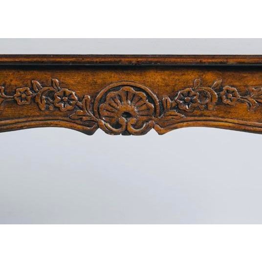 Wood Vintage Louis XV–Style Carved Walnut Writing Desk or Console Table For Sale - Image 7 of 10